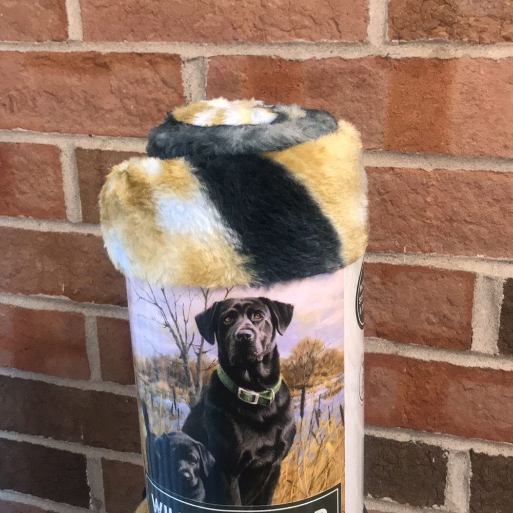 NEW Wild Frontier Plush Throw  Blanket 50"x60" BLACK LABS, By JIM KILLIAN ARTIST